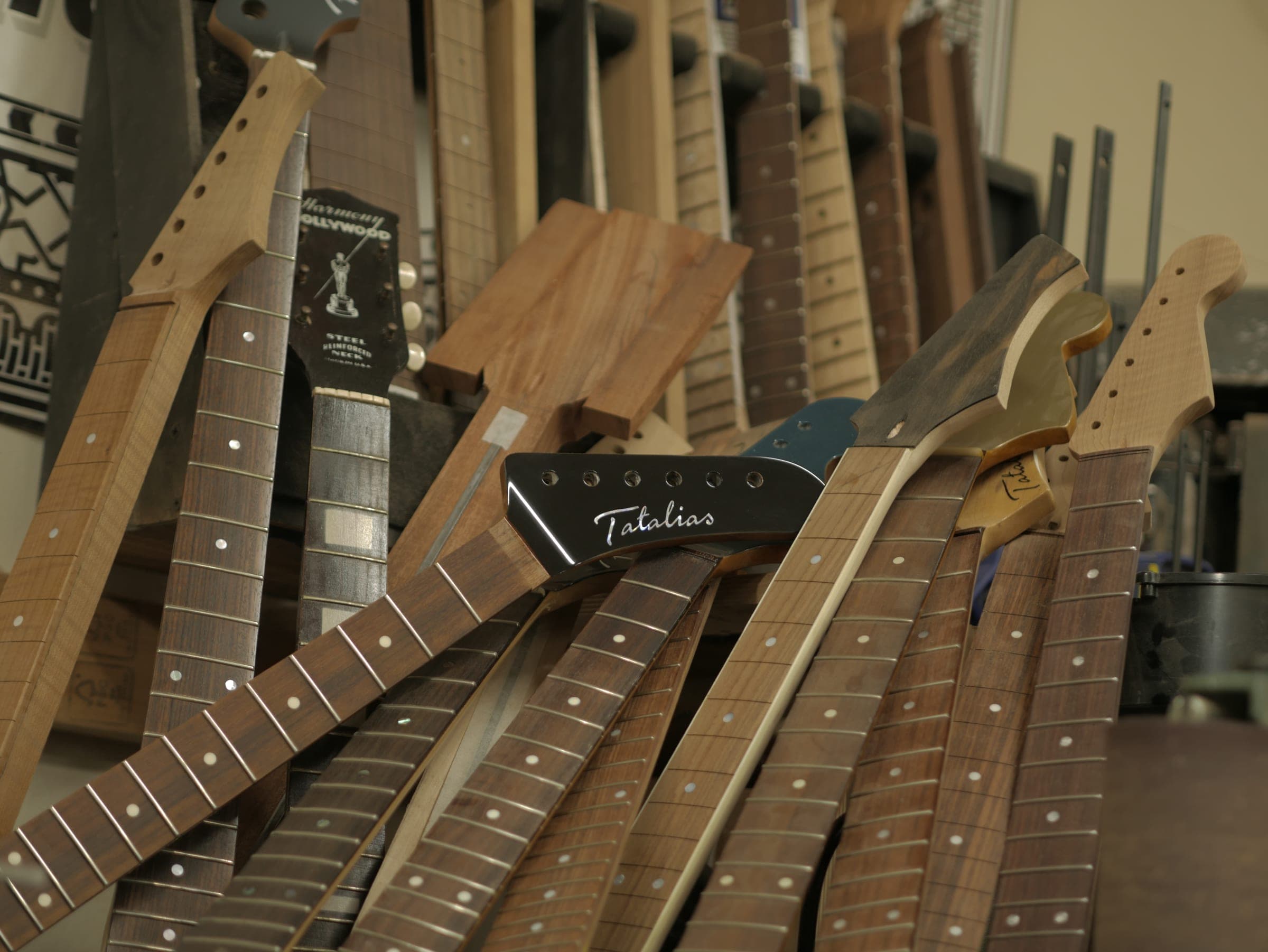 Tatalias necks in the Brookfield woodshop